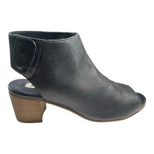 New Dune Joanna Sandals 39 Black All Leather Upper 2.5” Heel Peep Toe from HBC